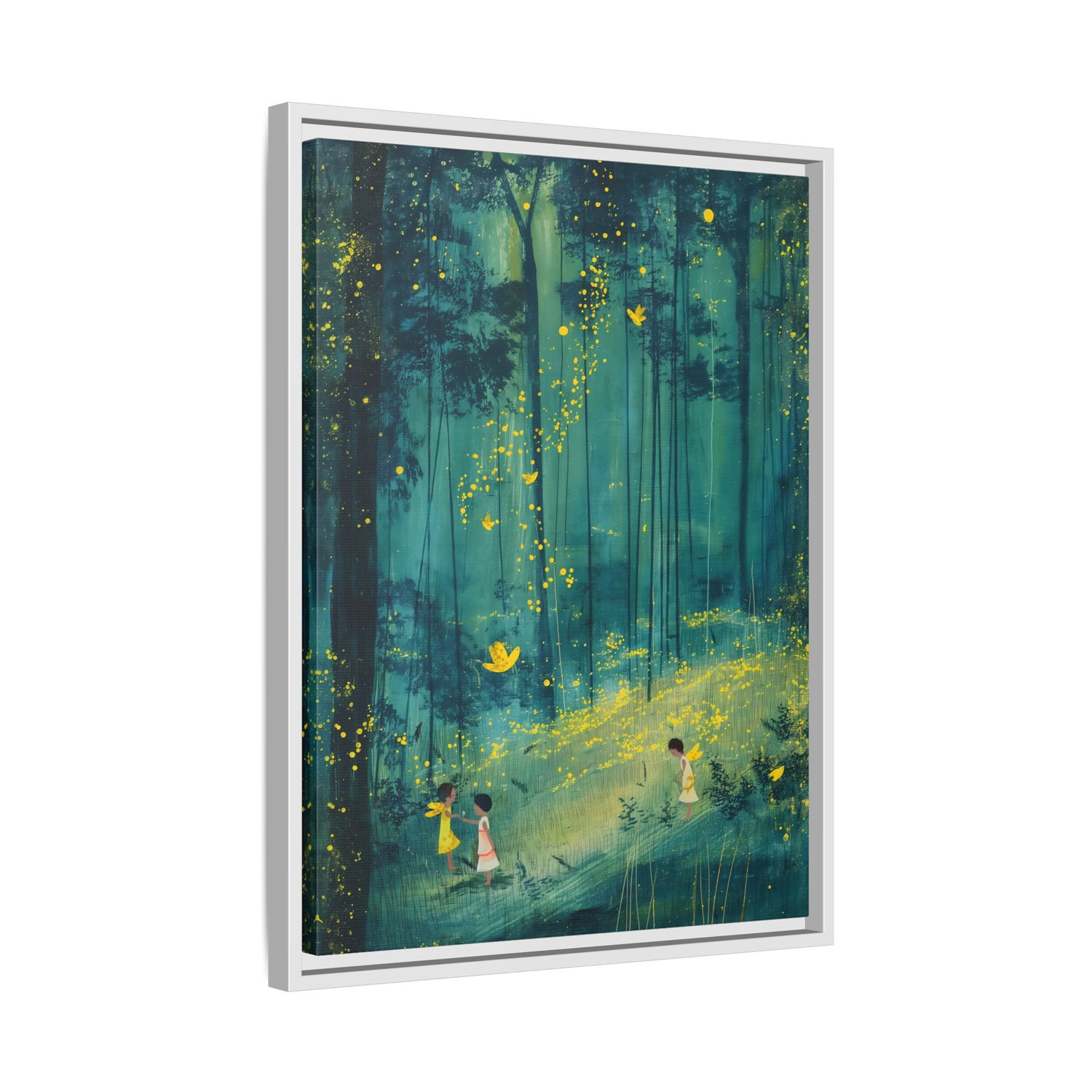 Framed Canvas - Enchanted Firefly Forest