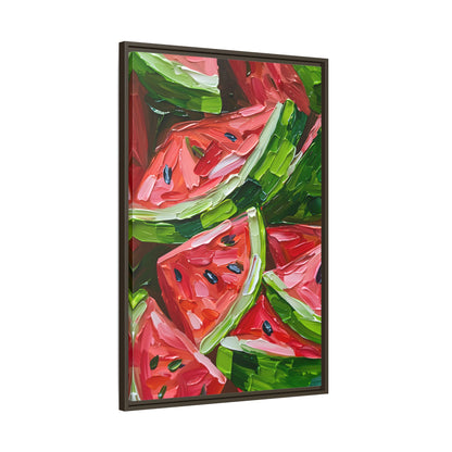 Framed Canvas - Juicy Watermelon Slices