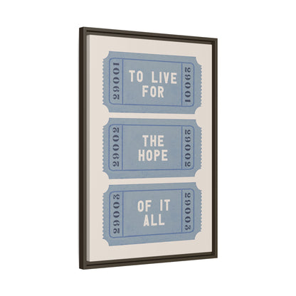 Framed Canvas - The Hope Ticket Trilogy
