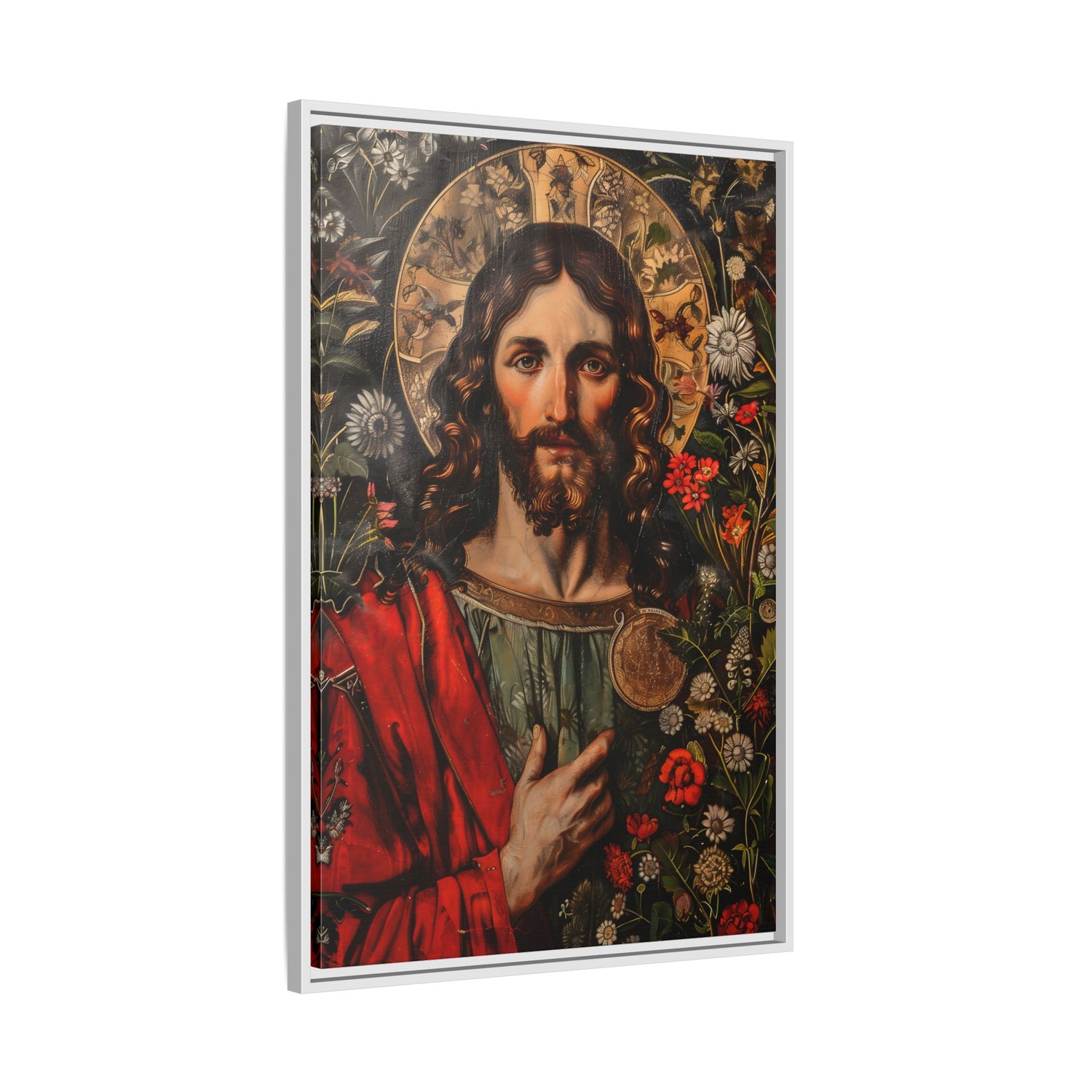 Framed Canvas - Sacred Floral Savior