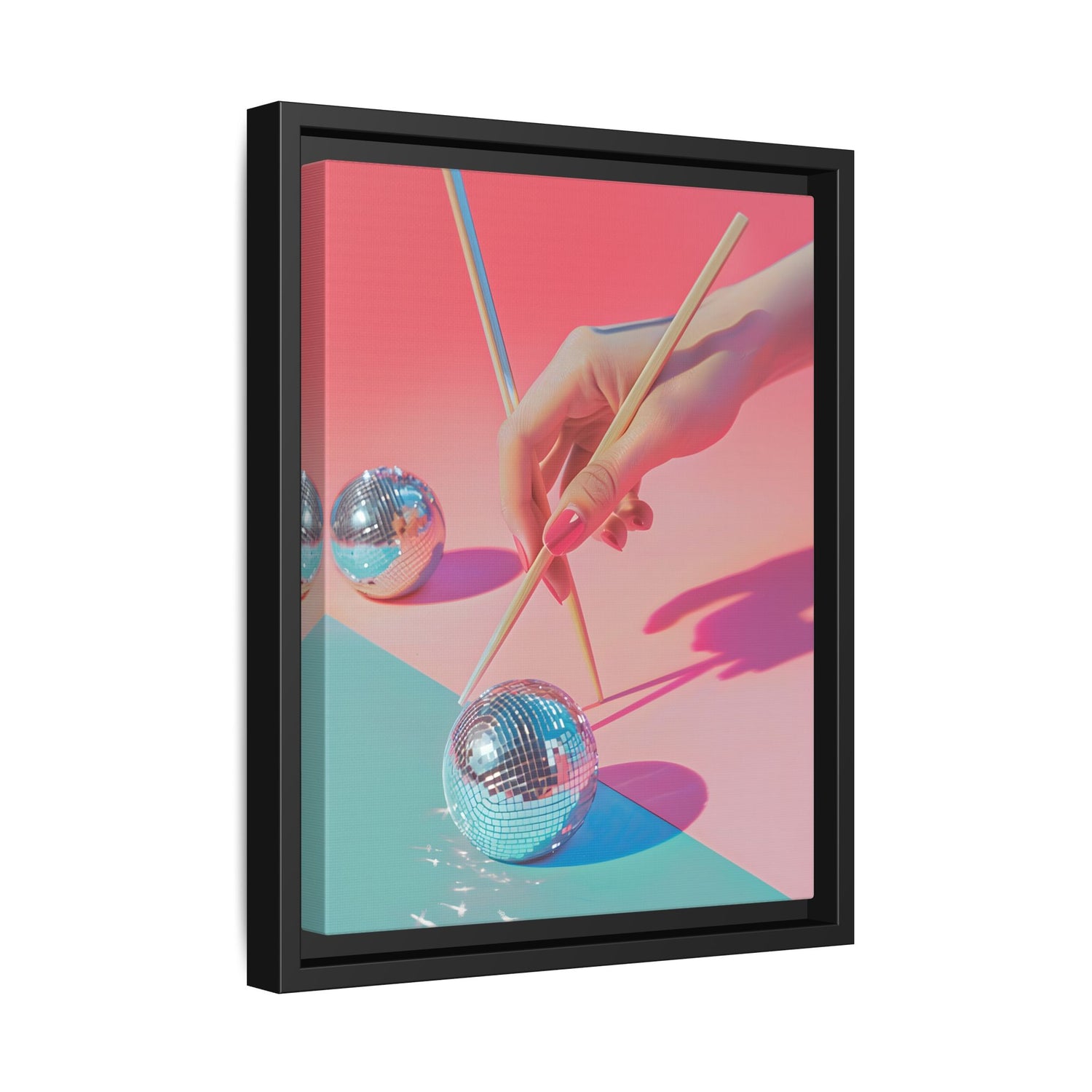 Framed Canvas - Disco Chopsticks Delight