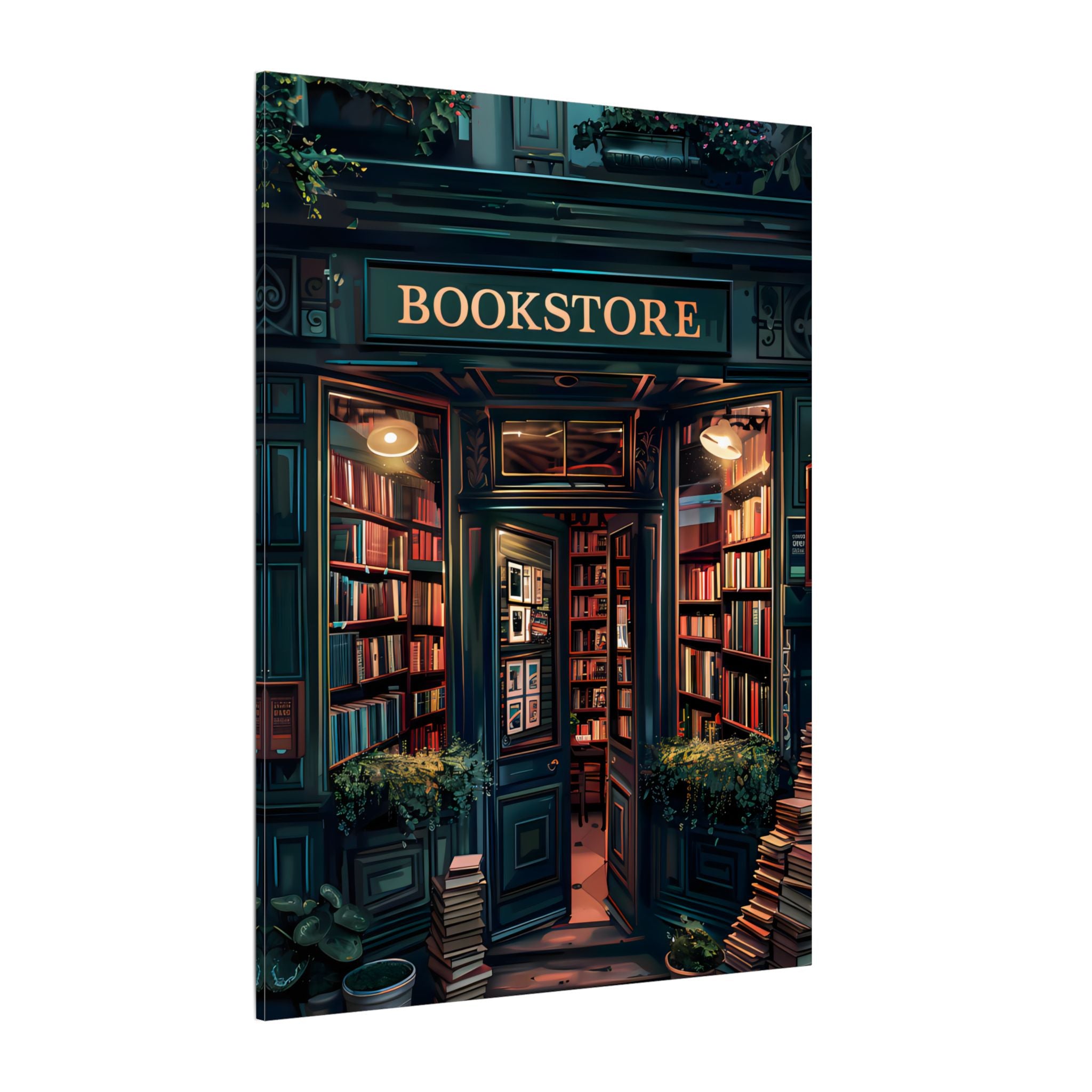 .75" Matte Canvas - Midnight Bookstore Glow