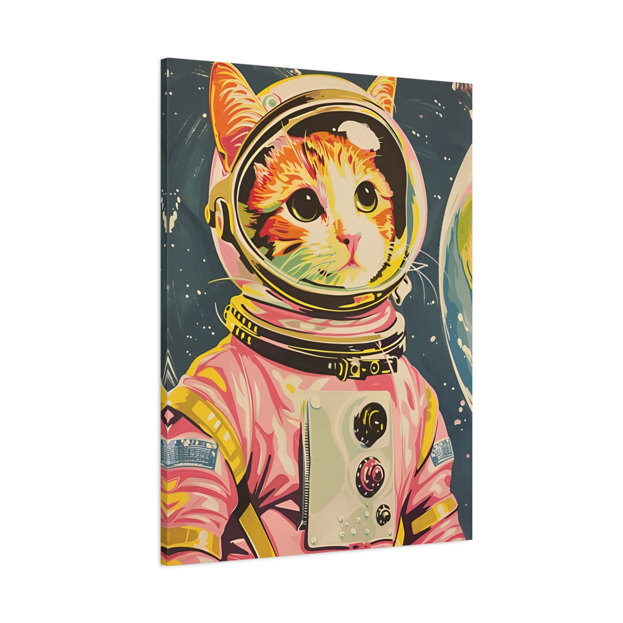 1.25" Matte Canvas - Catstronaut Pink Mission
