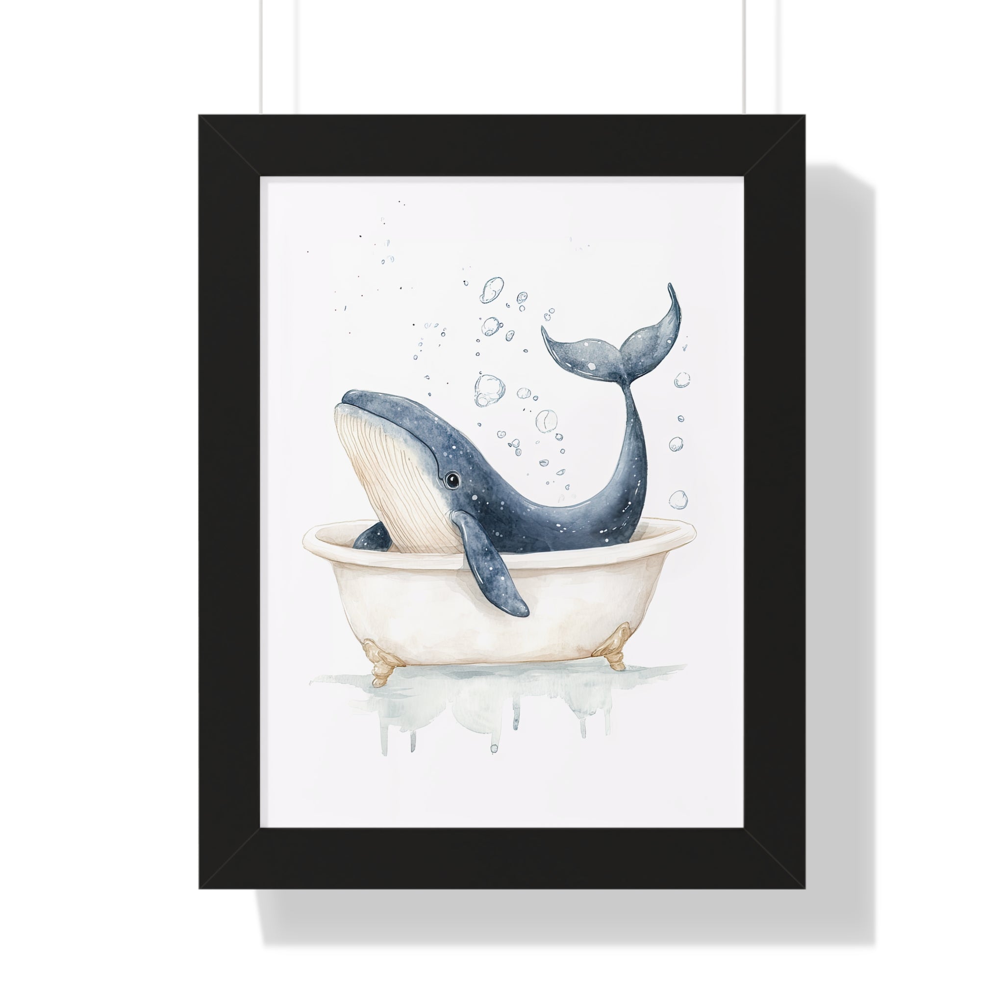 Framed Paper Print - Whale Tub Bubble Splash
