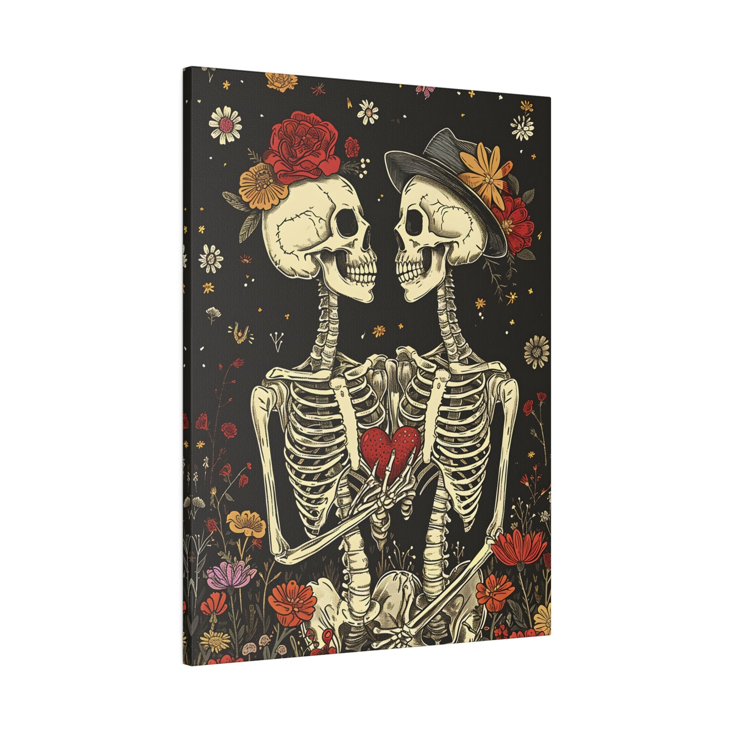 .75&quot; Matte Canvas - Eternal Love Skeletons