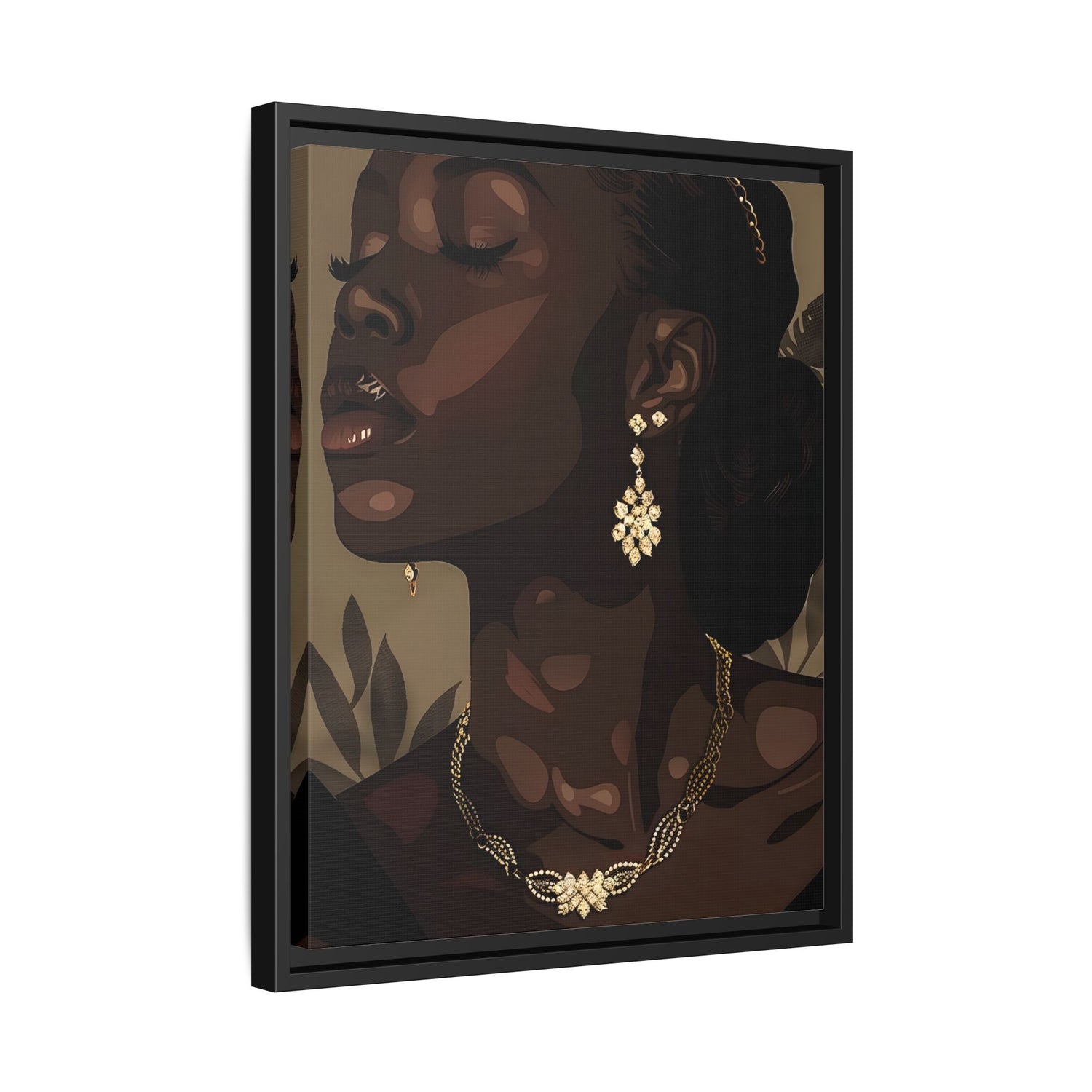 Framed Canvas - Golden Melanin Muse