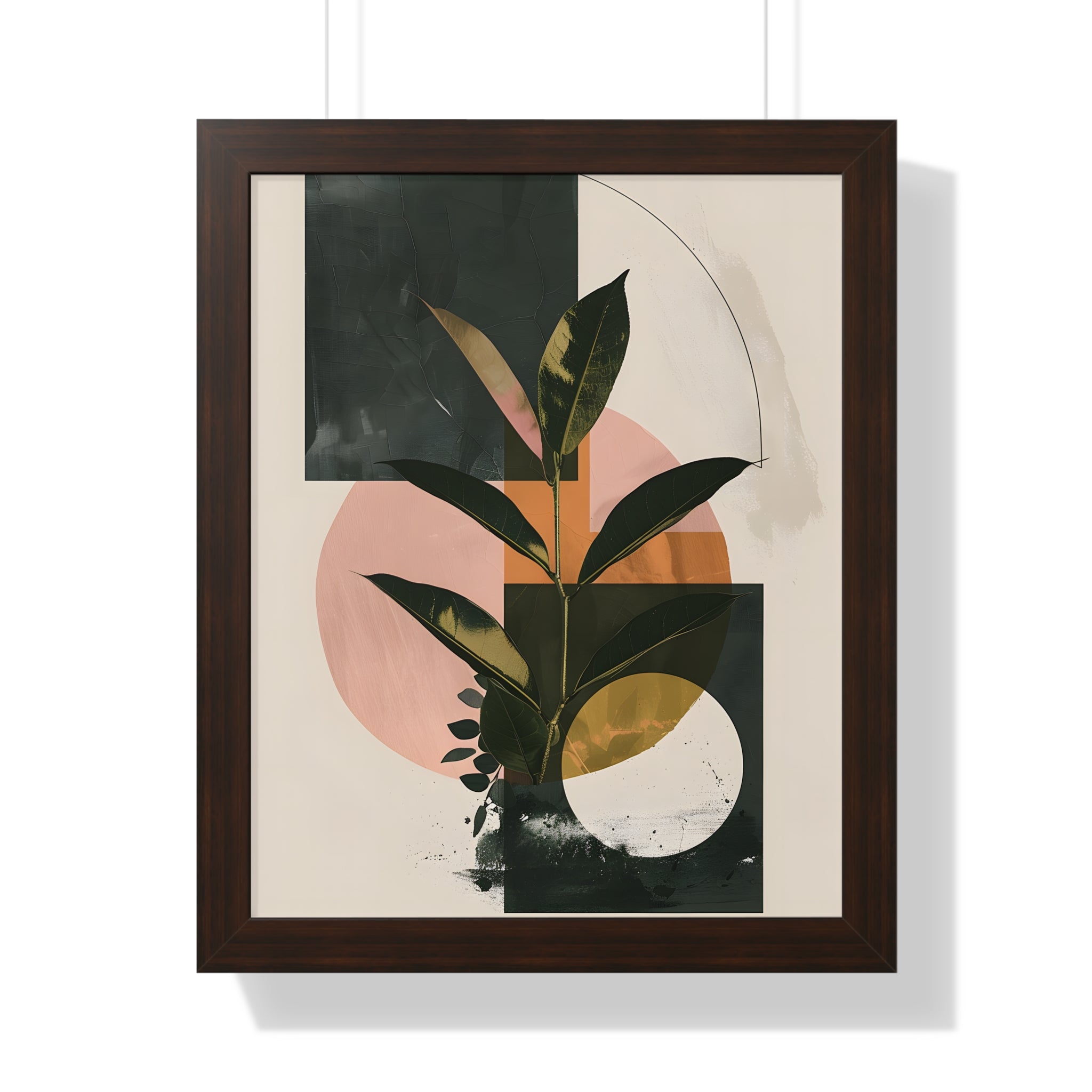 Framed Paper Print - Blush Geometry Leafscape