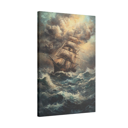 .75" Matte Canvas - Stormy Voyage Sailing Ship