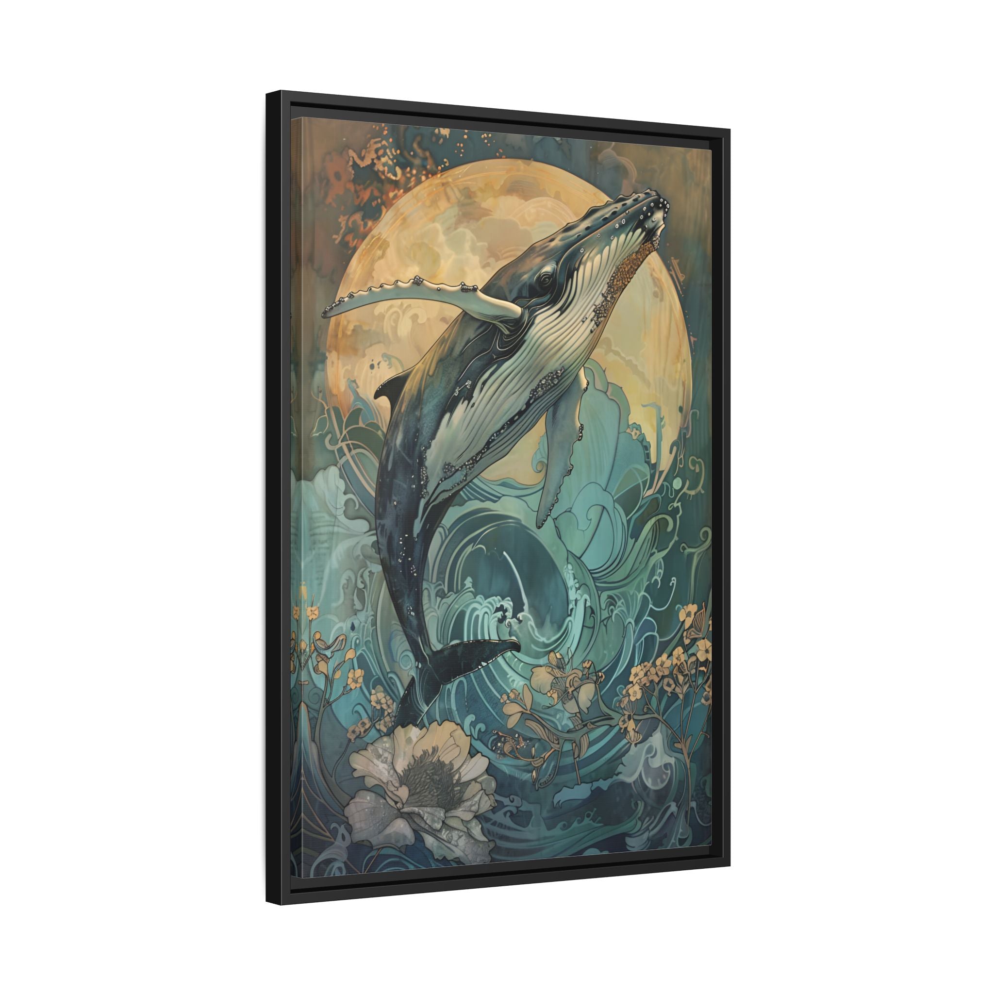 Framed Canvas - Moonrise Humpback Bloom