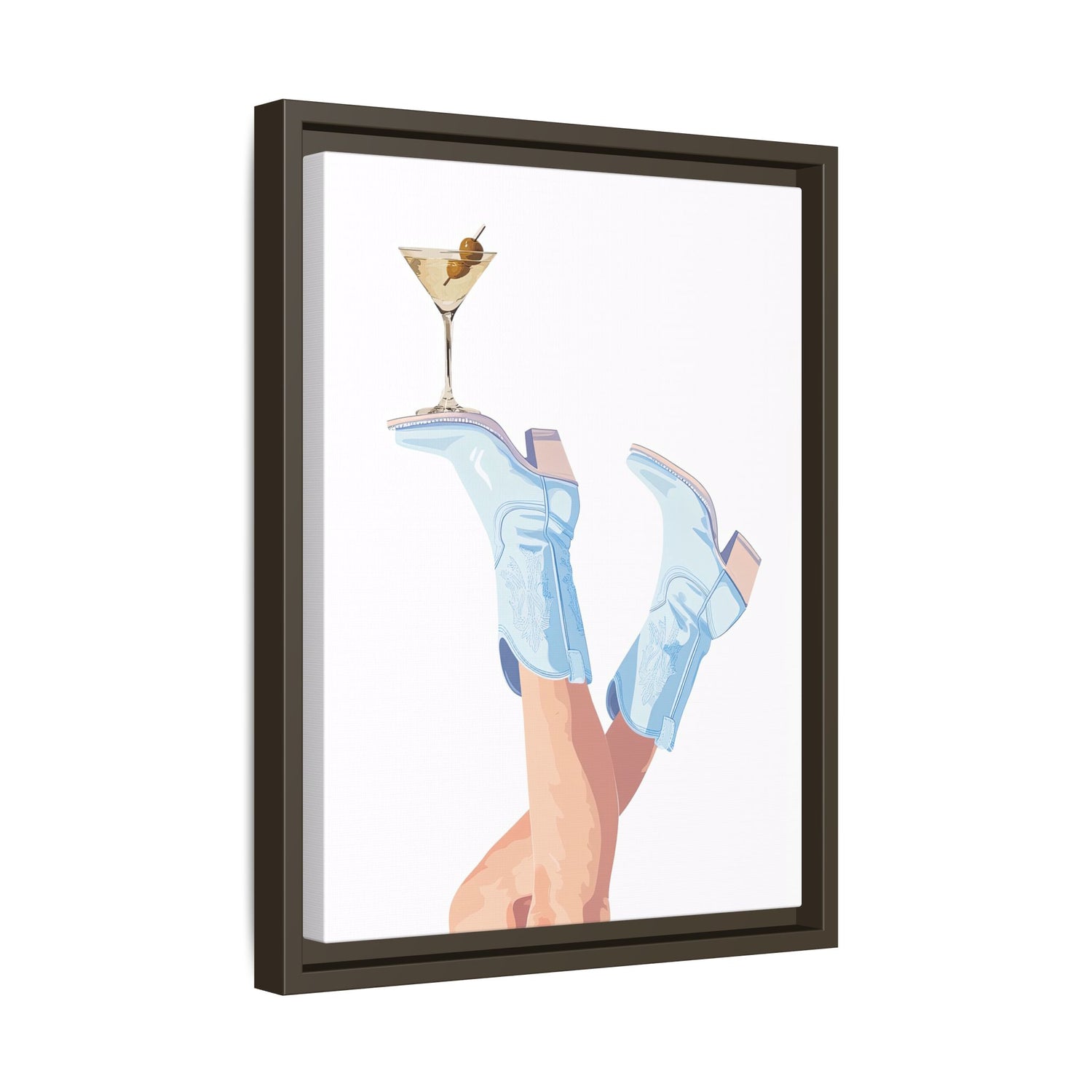 Framed Canvas - Boots Up, Cheers Babe