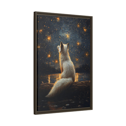 Framed Canvas - Stargazing Fox Reverie