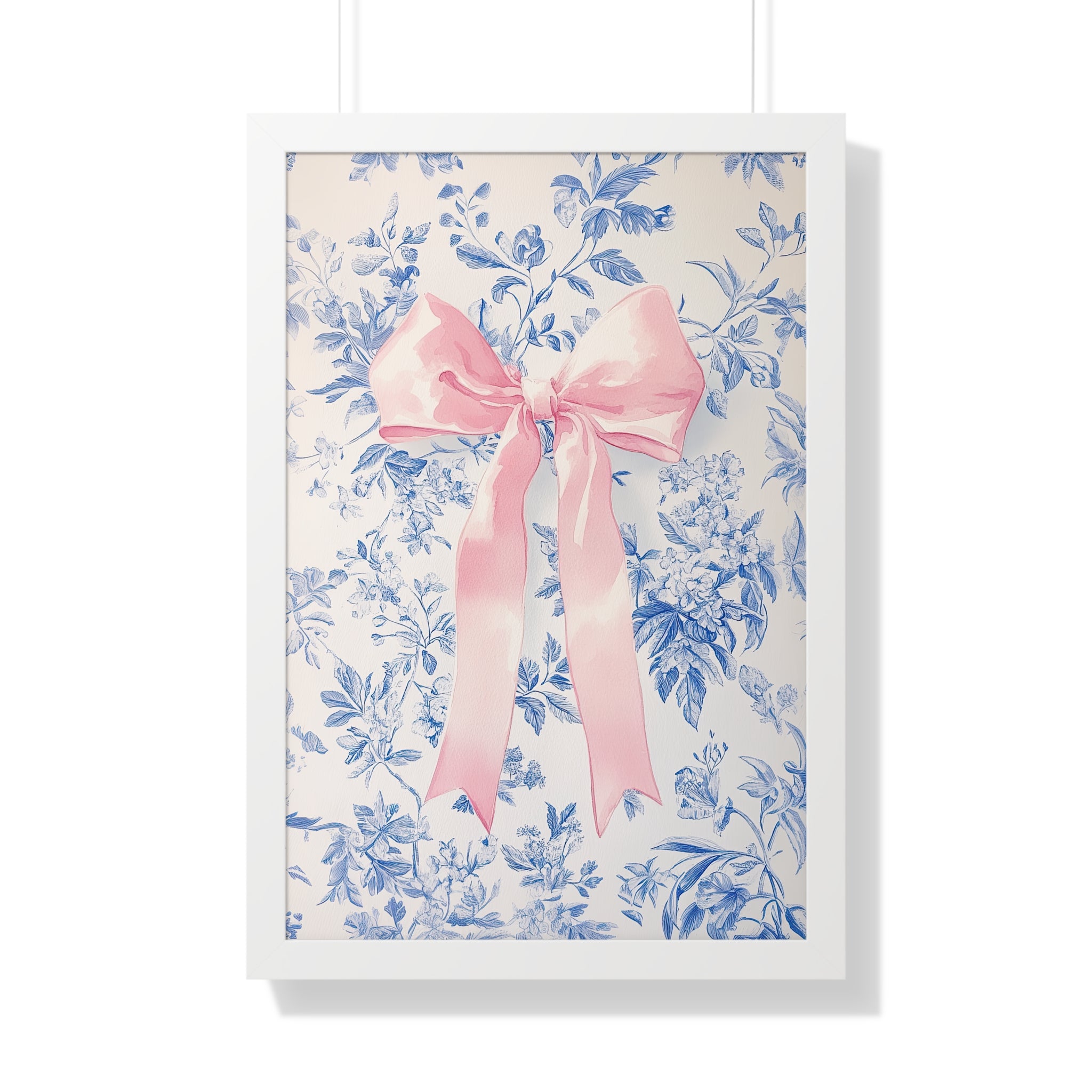 Framed Paper Print - Pink Bow Floralscape