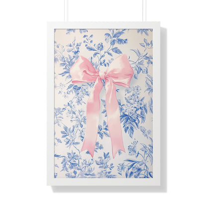 Framed Paper Print - Pink Bow Floralscape