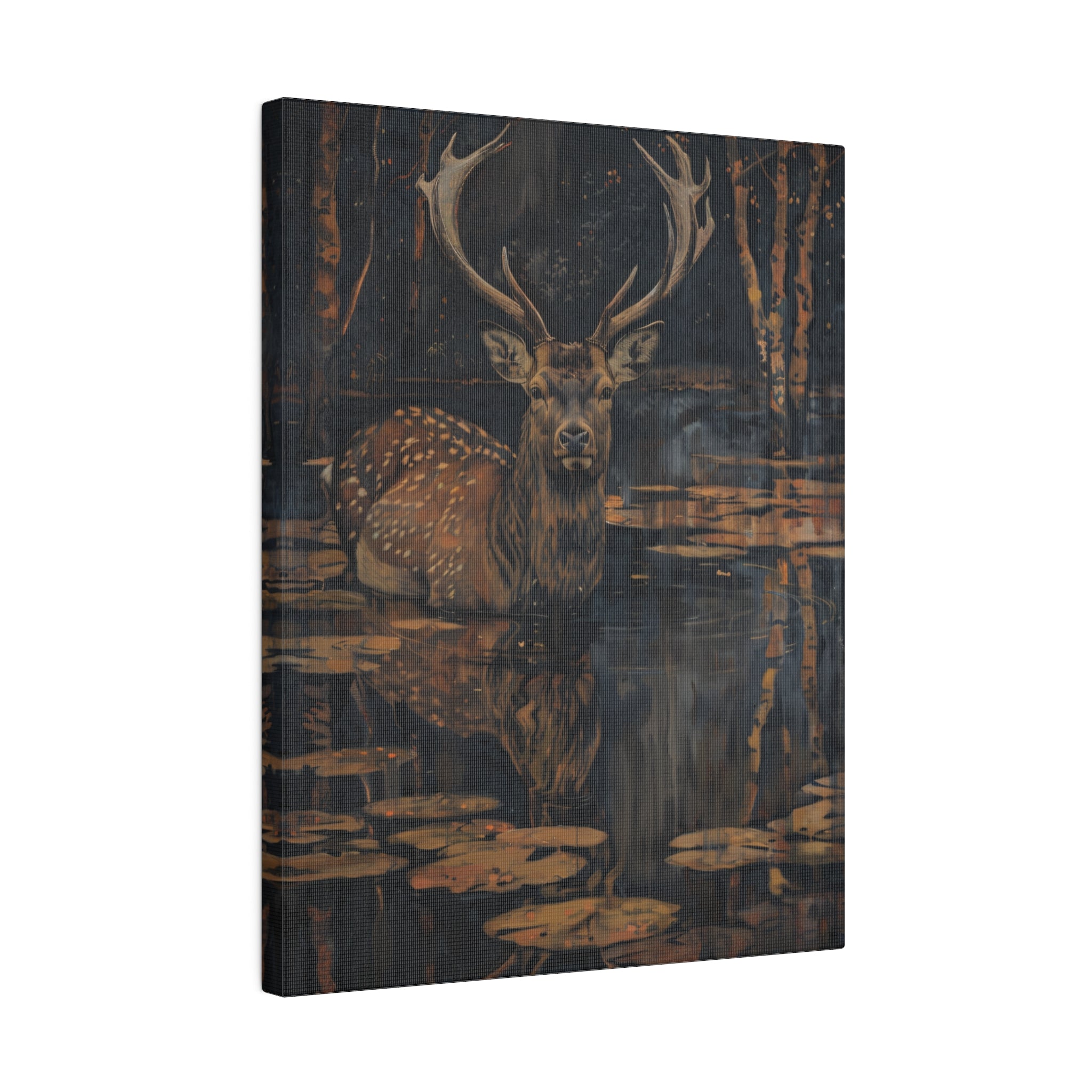 .75" Matte Canvas - Twilight Stag Reflection
