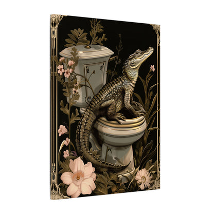 .75" Matte Canvas - Toilet Gator Floral Surprise