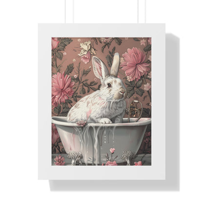 Framed Paper Print - Bathing Bunny Bloom