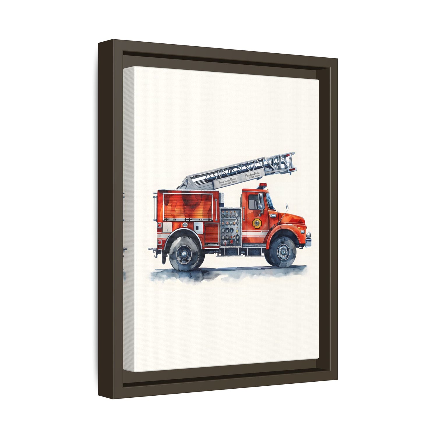 Framed Canvas - Ladder Firetruck Nursery