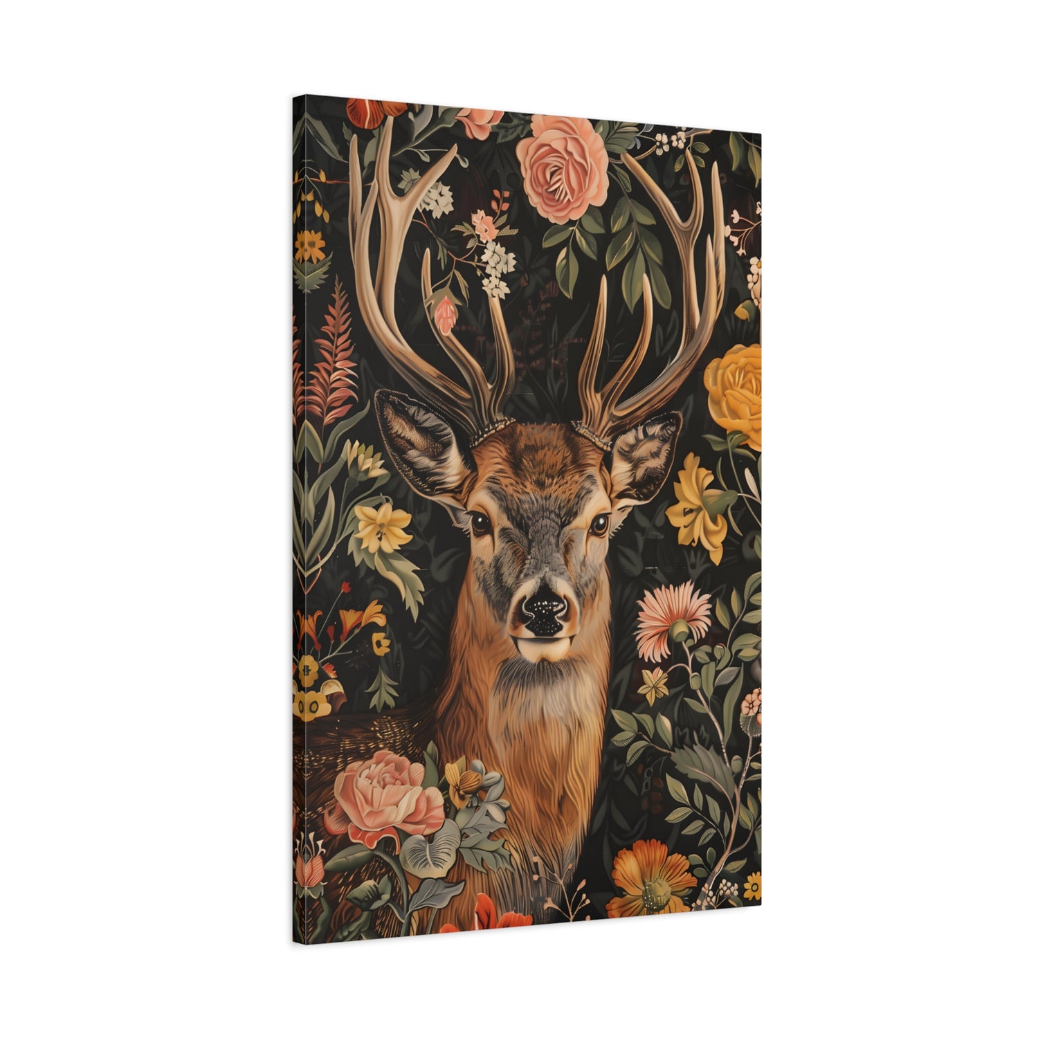 1.25" Matte Canvas - Floral Deer Majesty