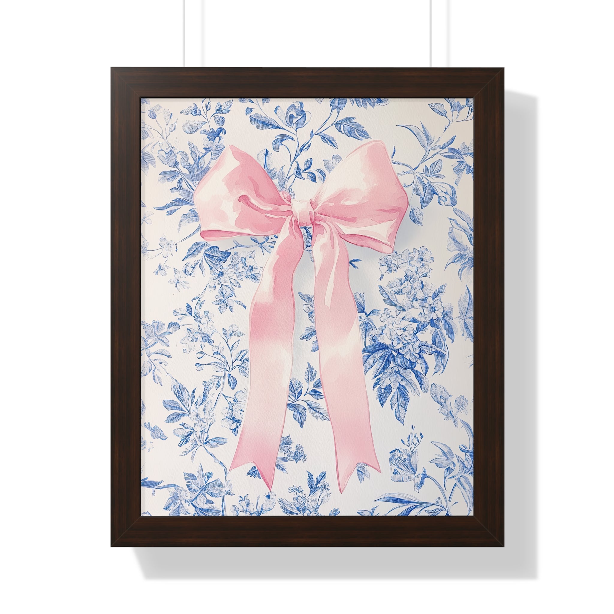 Framed Paper Print - Pink Bow Floralscape