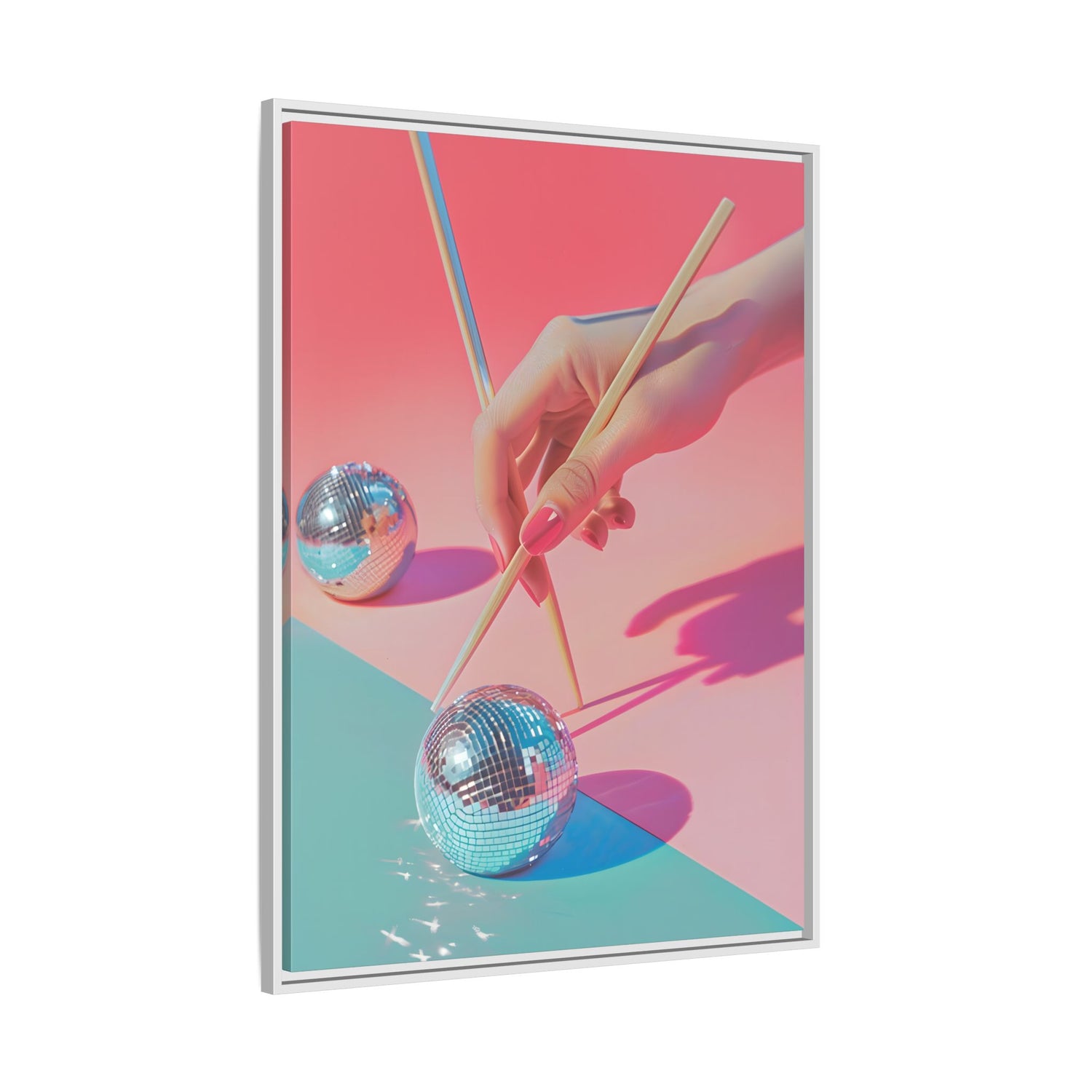 Framed Canvas - Disco Chopsticks Delight