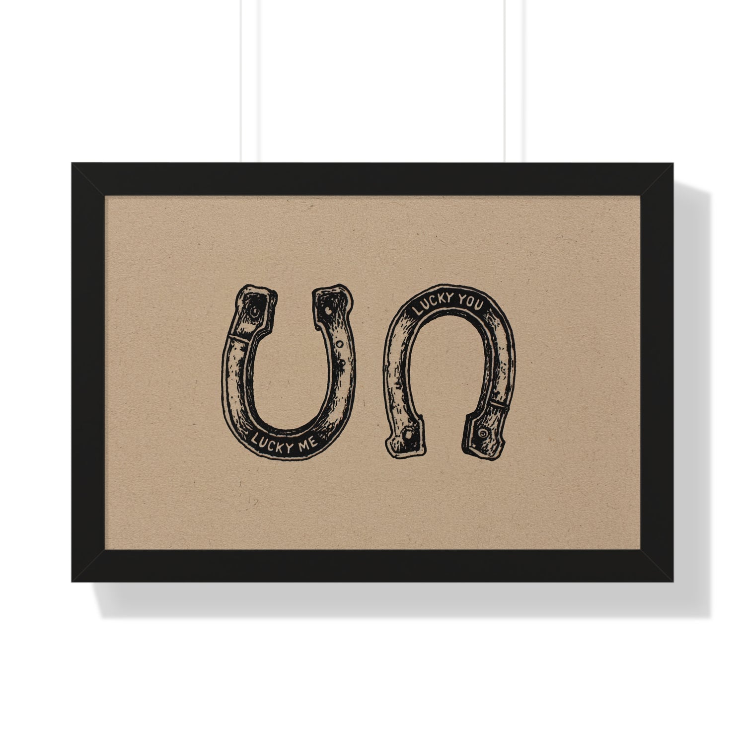 Framed Paper Print - Lucky Me Lucky You Horseshoes