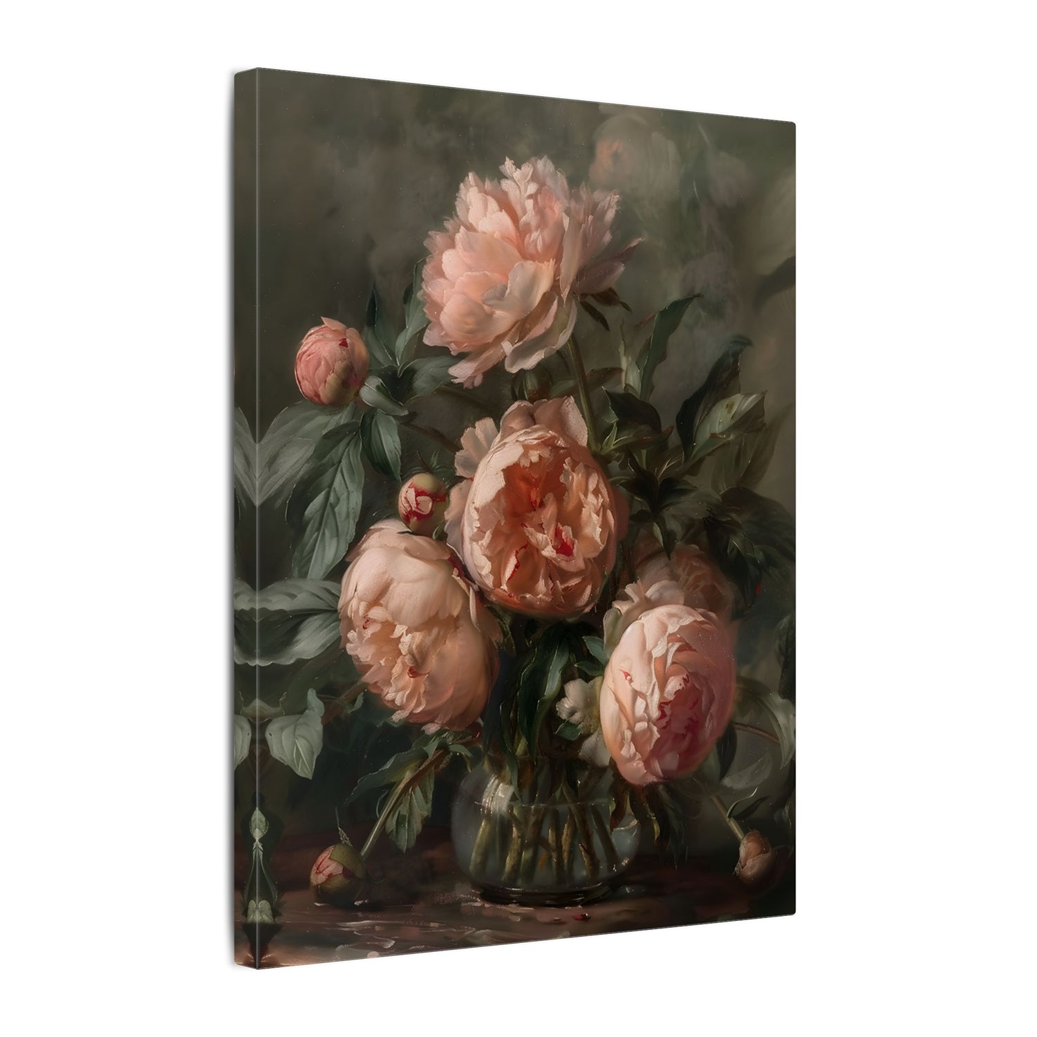 .75" Matte Canvas - Vintage Blush Peony Bouquet
