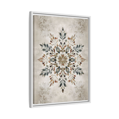 Framed Canvas - Nordic Botanical Snowflake