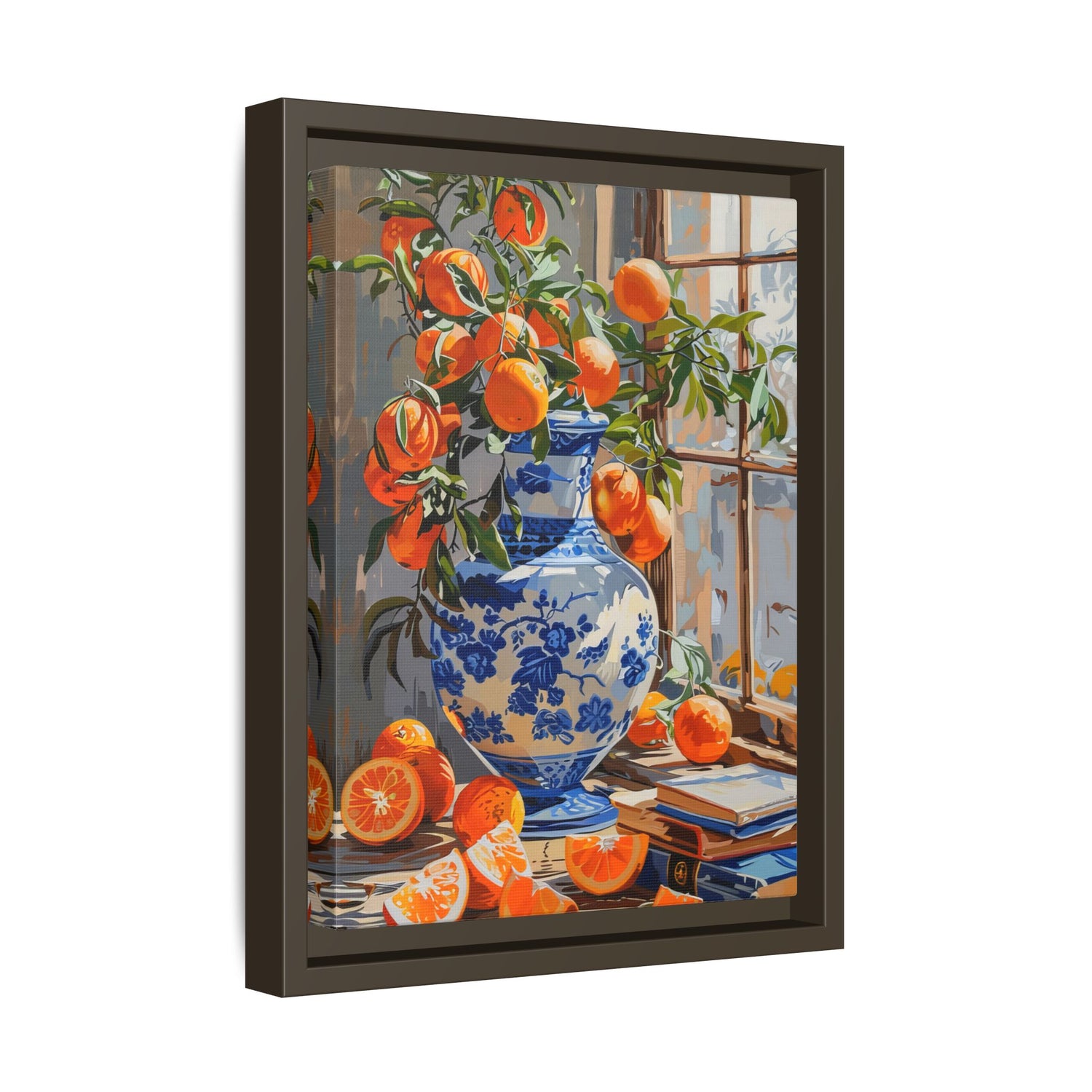 Framed Canvas - Sunlit Citrus &amp; Porcelain