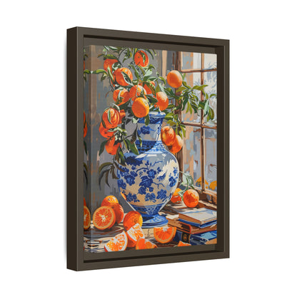 Framed Canvas - Sunlit Citrus &amp; Porcelain