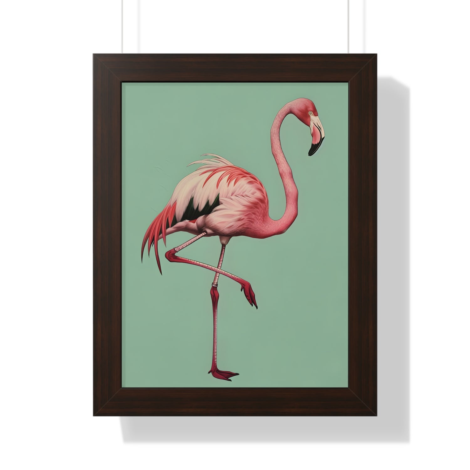 Framed Paper Print - Pink Flamingo Tropical