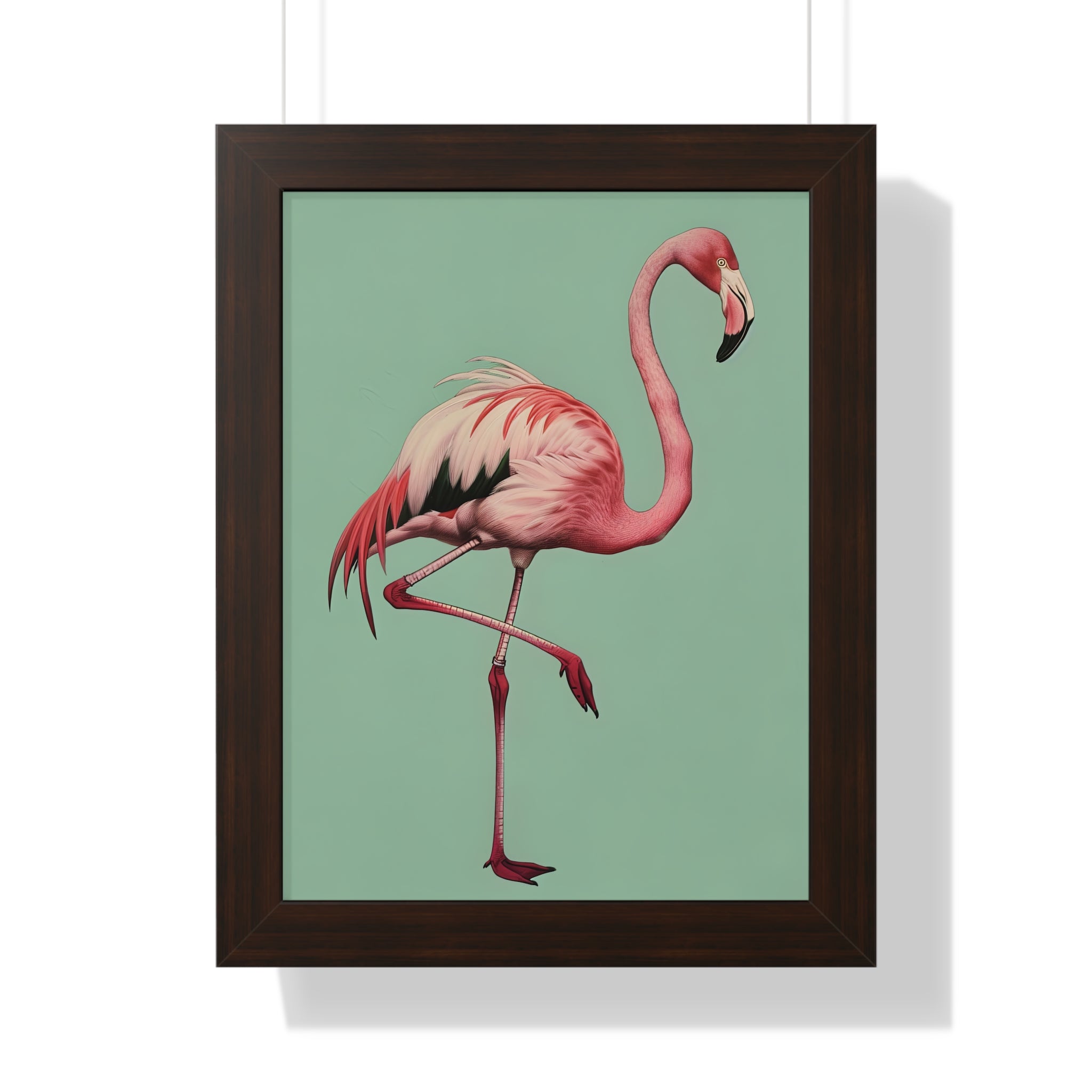 Framed Paper Print - Pink Flamingo Tropical