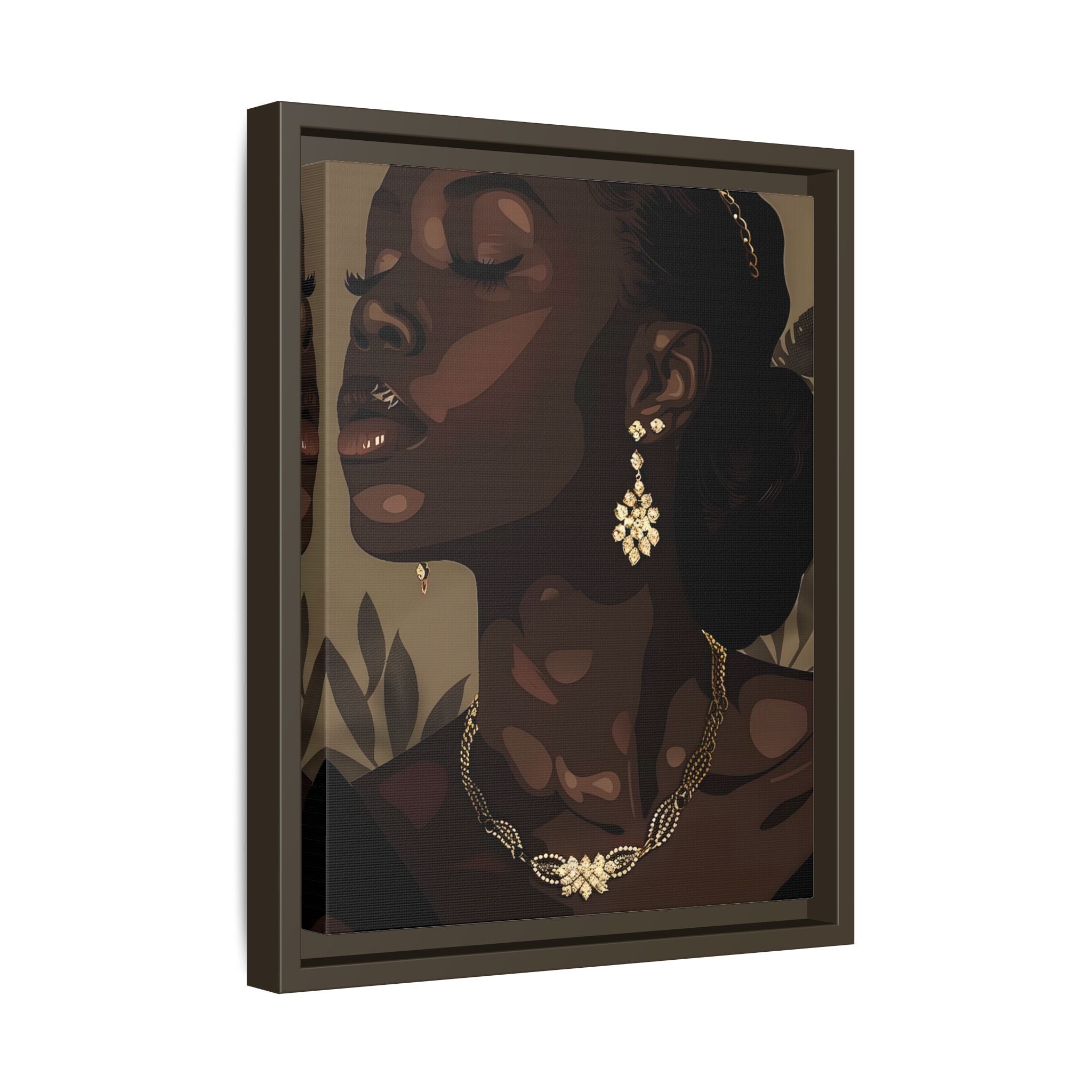 Framed Canvas - Golden Melanin Muse
