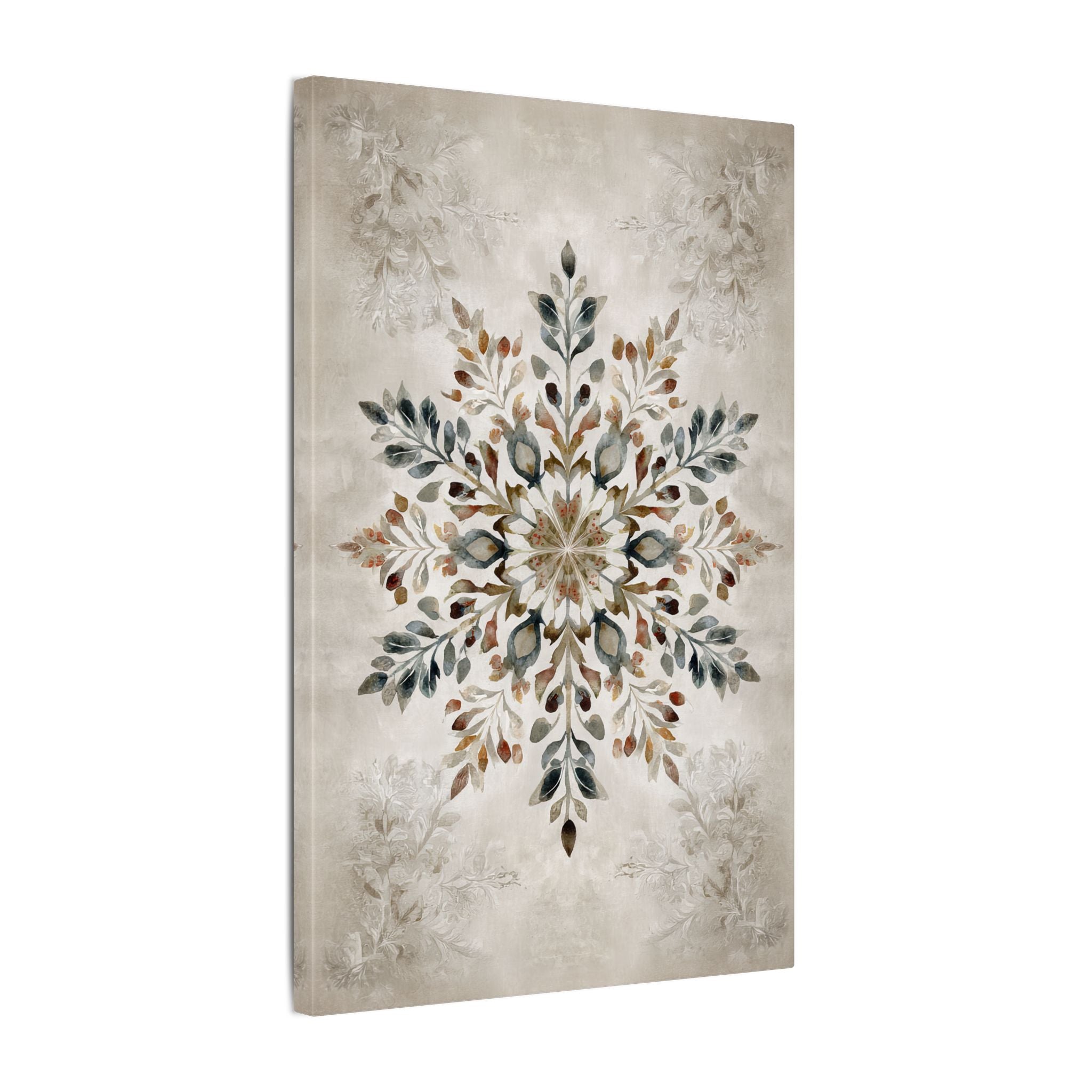 .75" Matte Canvas - Nordic Botanical Snowflake