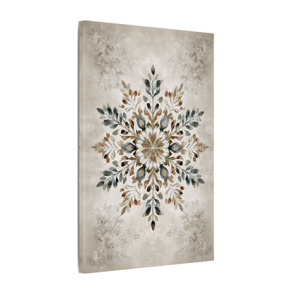 .75" Matte Canvas - Nordic Botanical Snowflake