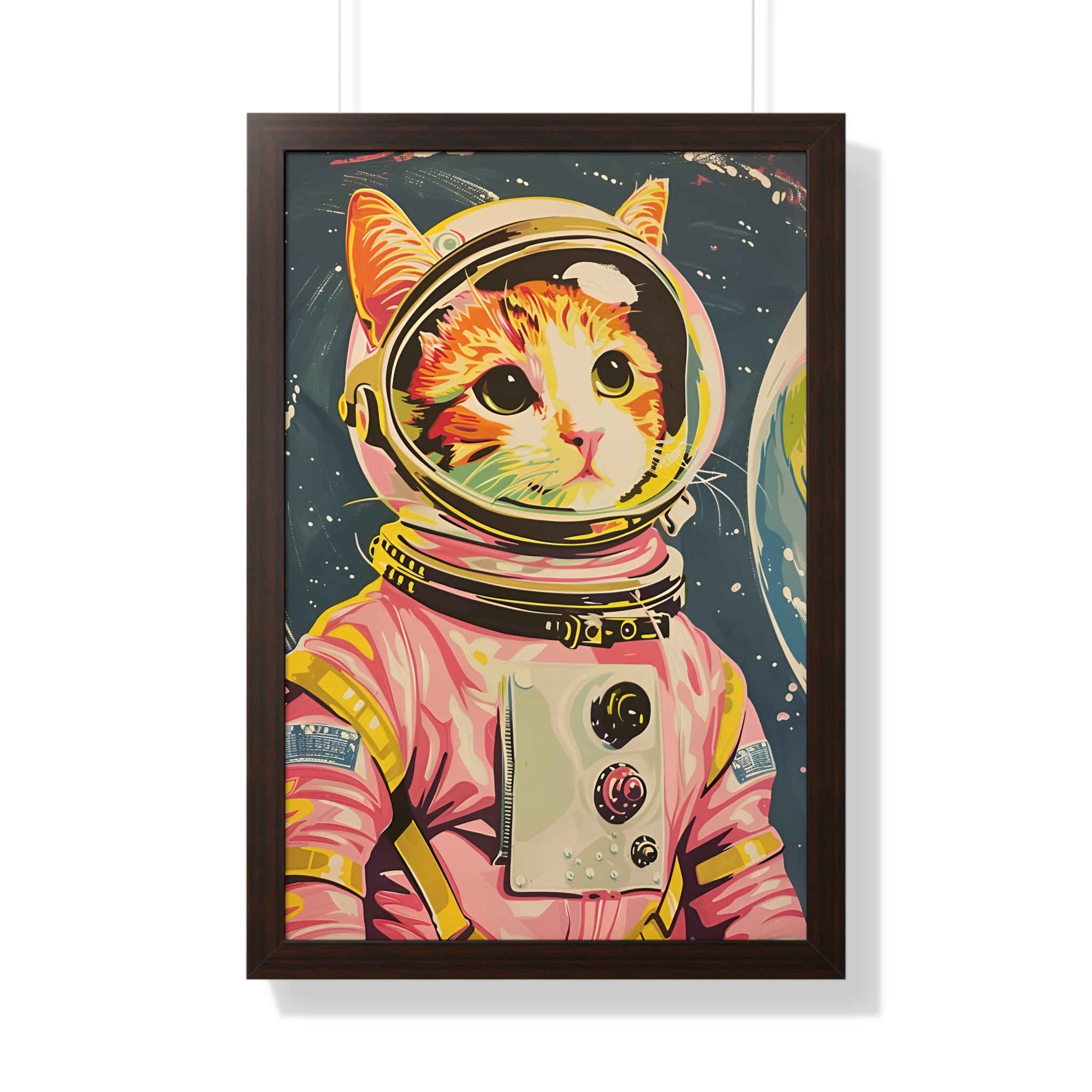 Framed Paper Print - Catstronaut Pink Mission