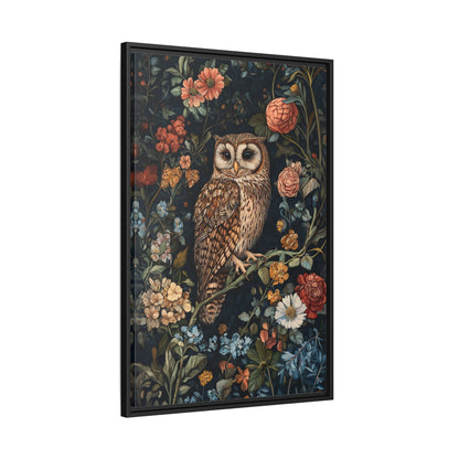 Framed Canvas - Guardian of the Floral Night