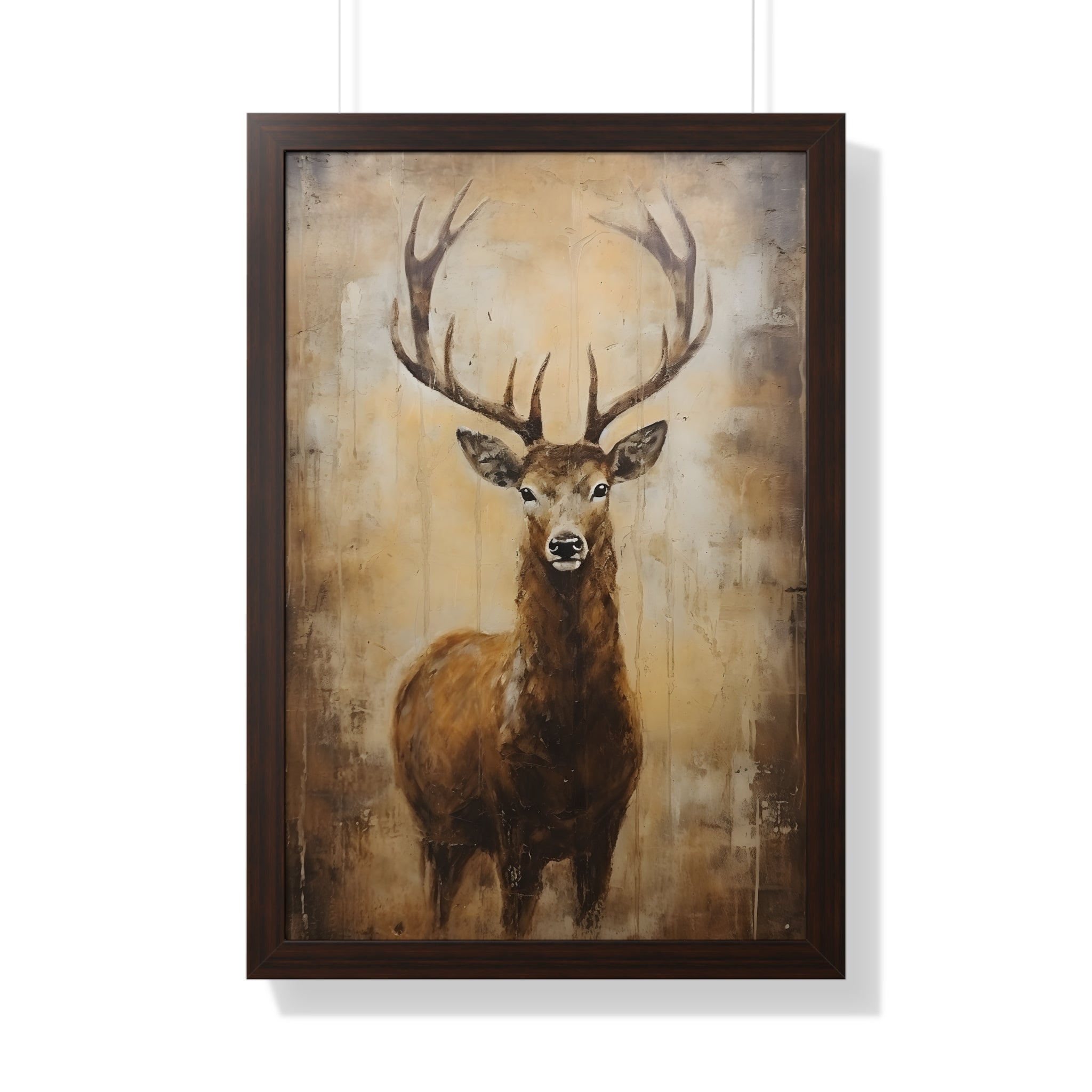 Framed Paper Print - Golden Stag Majesty