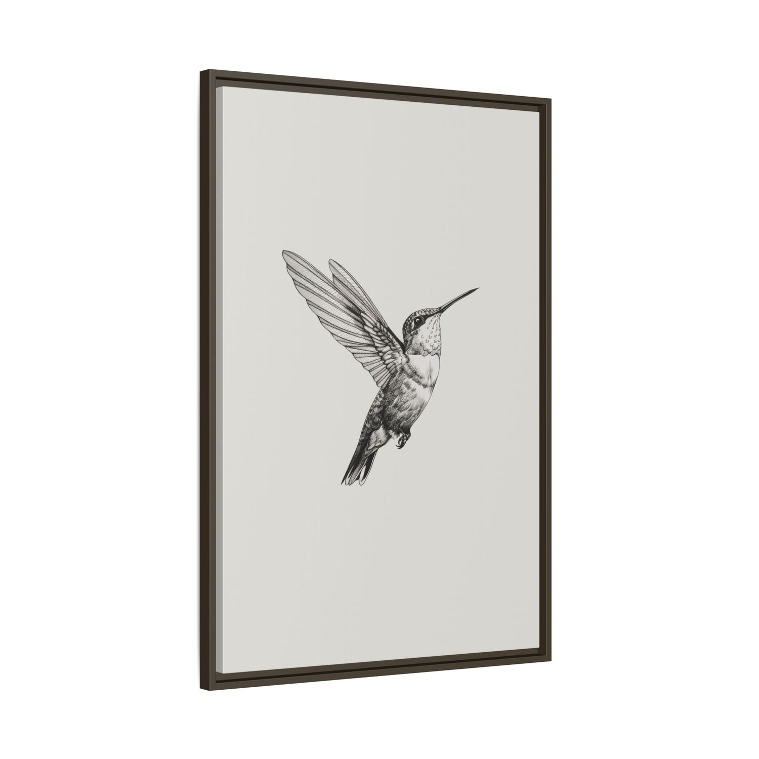 Framed Canvas - Flying Hummingbird Line Study