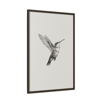 Framed Canvas - Flying Hummingbird Line Study