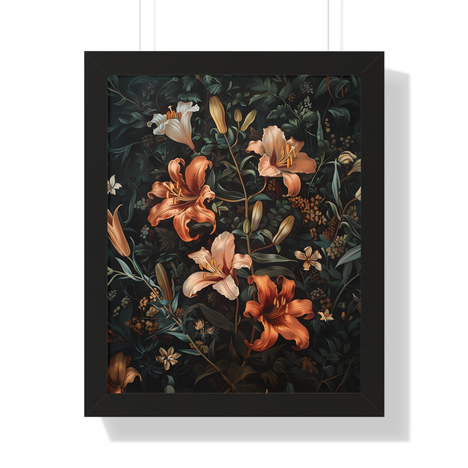 Framed Paper Print - Elegant Blooming Lilies