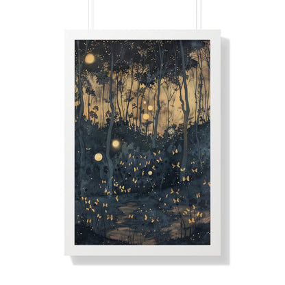 Framed Paper Print - Golden Firefly Nightscape