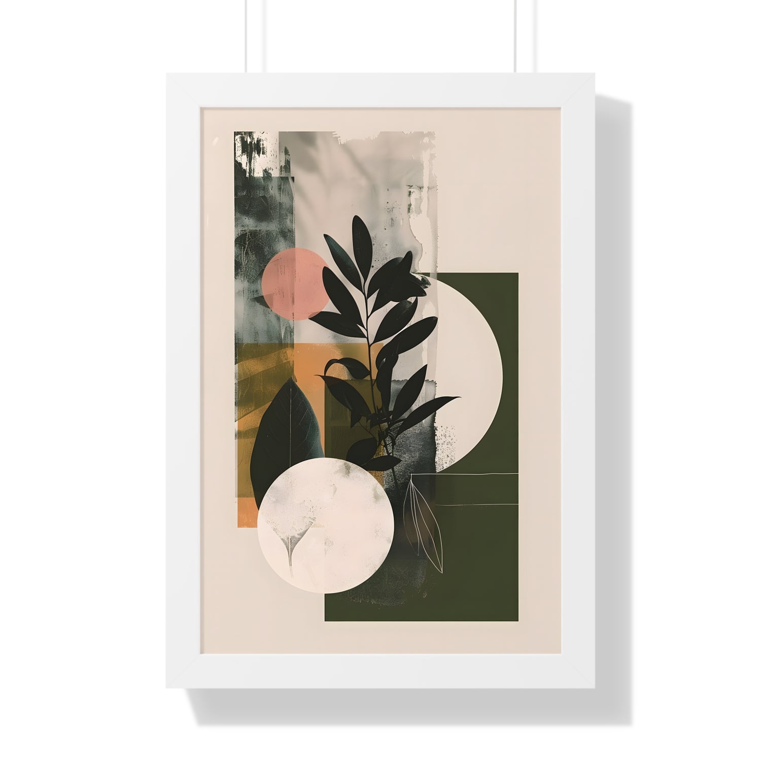 Framed Paper Print - Earthy Geometric Botanicals