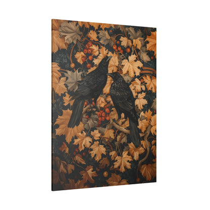 .75&quot; Matte Canvas - Autumn Rooks in Golden Leaves