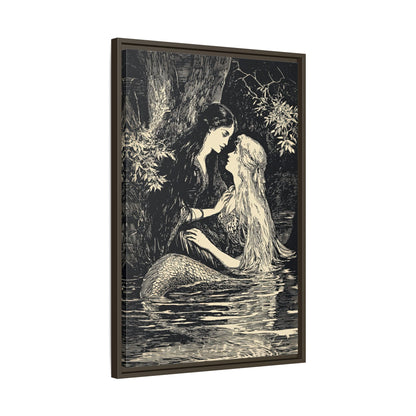 Framed Canvas - Mermaid Fairy Midnight Kiss