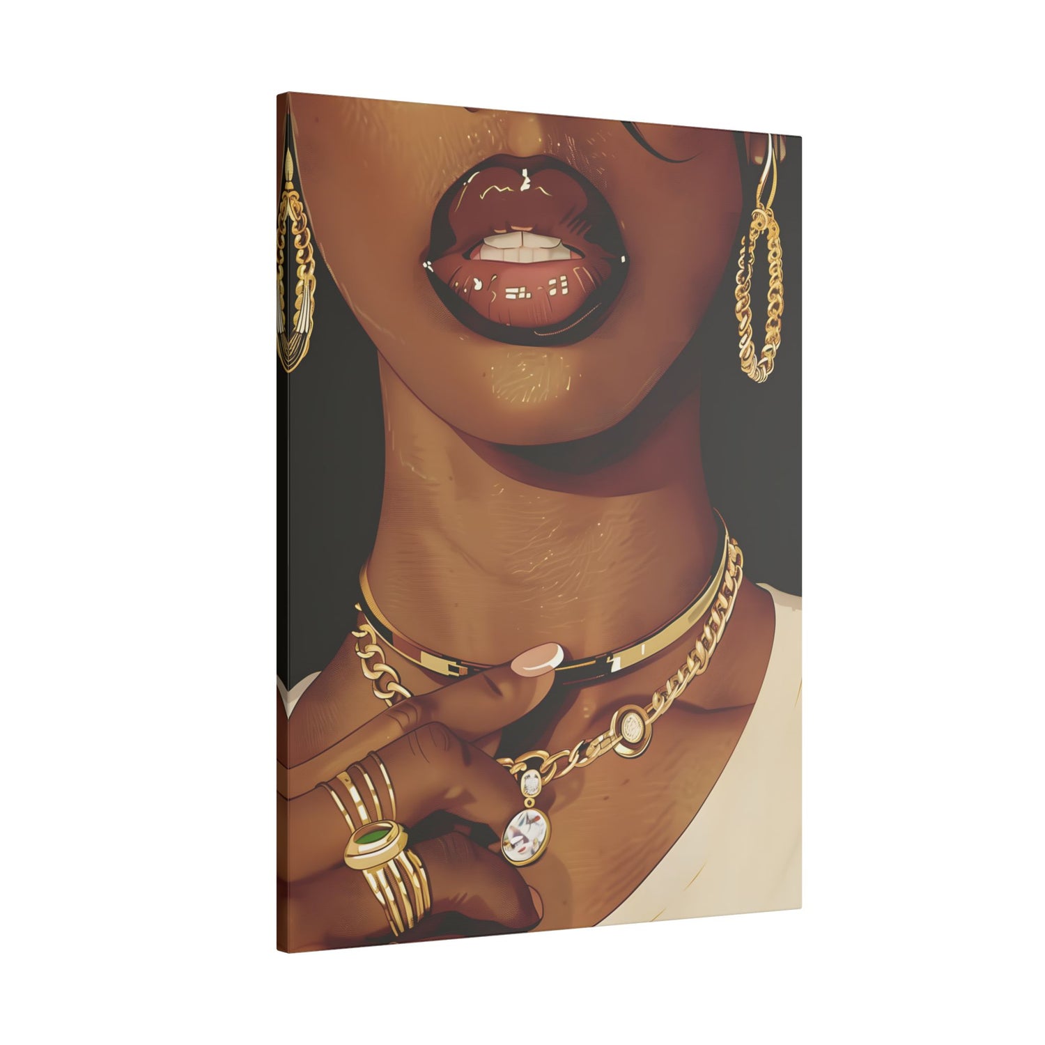 .75" Matte Canvas - Golden Luxe Confidence Portrait