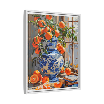 Framed Canvas - Sunlit Citrus &amp; Porcelain