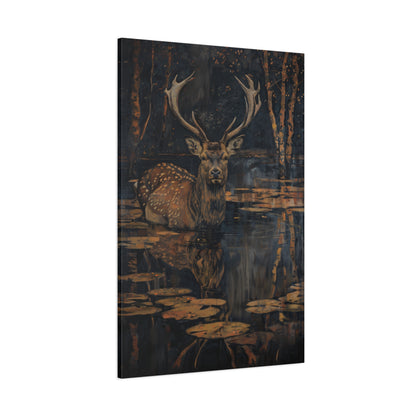 1.25" Matte Canvas - Twilight Stag Reflection