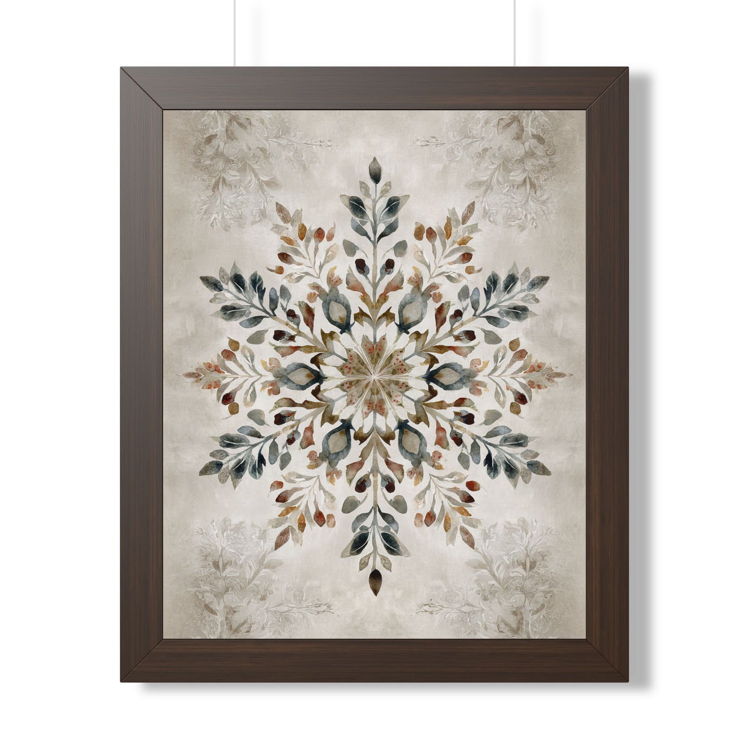 Framed Paper Print - Nordic Botanical Snowflake