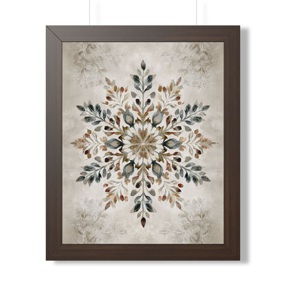 Framed Paper Print - Nordic Botanical Snowflake
