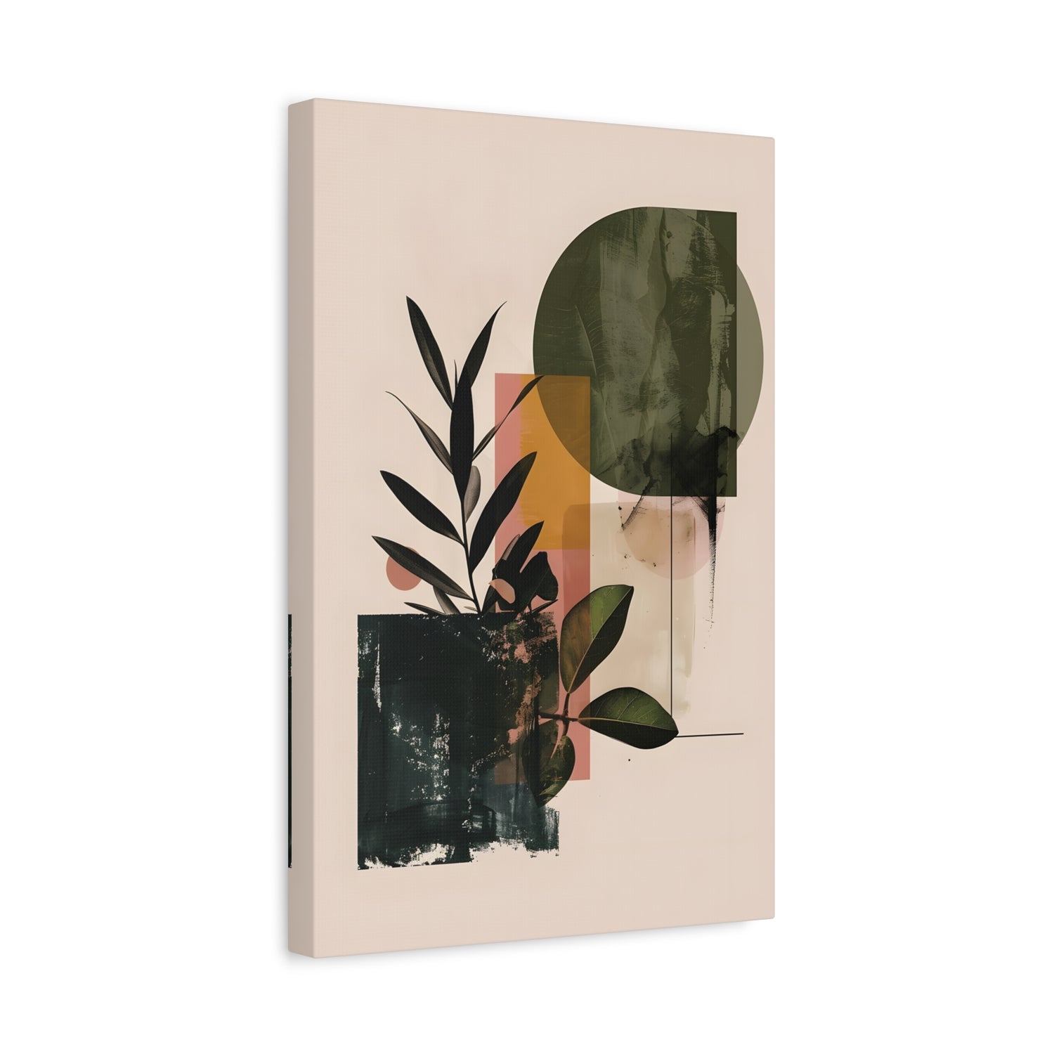 1.25" Matte Canvas - Sage Geometry Botanicals